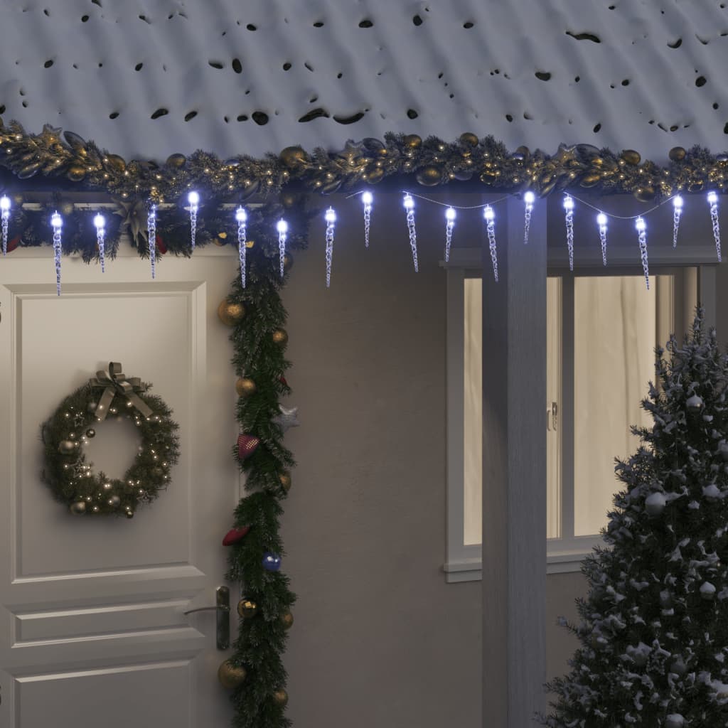 VidaXL Christmas Lights Icicles 200 Cold White LEDs 20 m Acrylic PVC