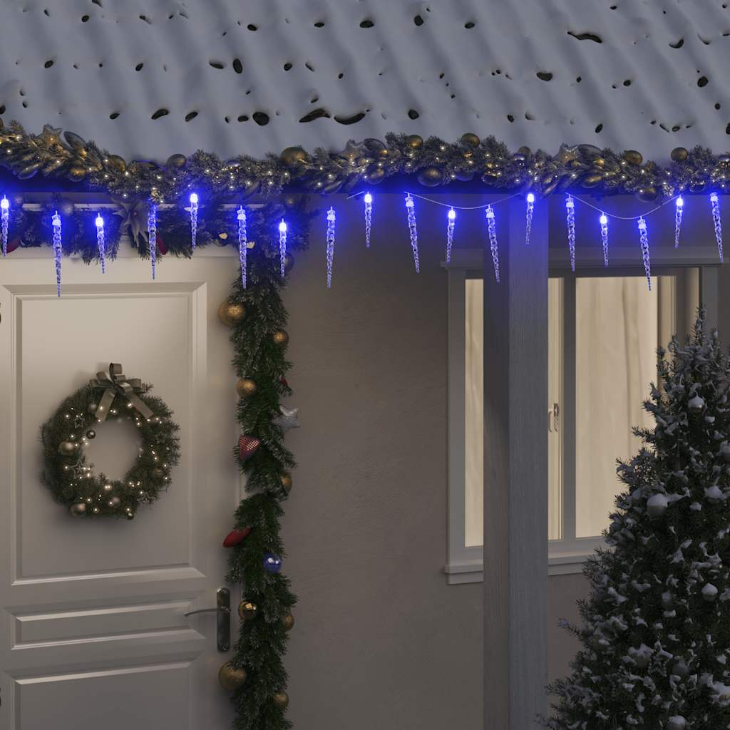 Vidaxl Christmas lights icicles 200 blue LEDs 20 m acrylic PVC