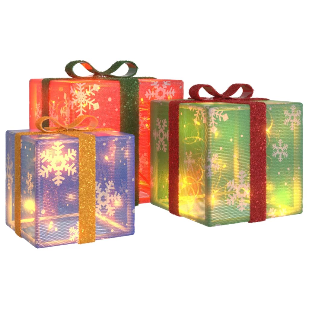 Vidaxl Christmas Figure Gift box 3 ST Lighten 64 Warm -White LEDs