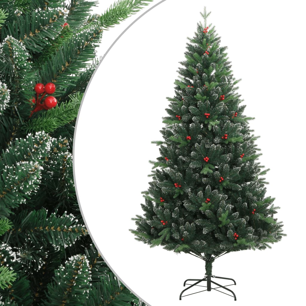 Vidaxl Kunstkerstboom with hinges and red berries 120 cm
