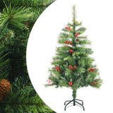 Vidaxl Kunstkerstboom with hinges pine cones and berries 150 cm