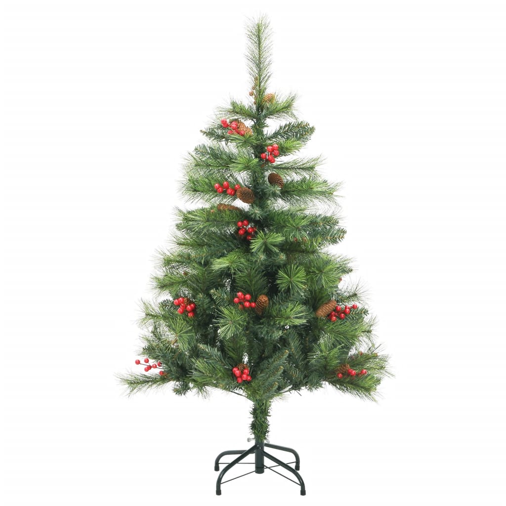 Vidaxl Kunstkerstboom with hinges pine cones and berries 150 cm