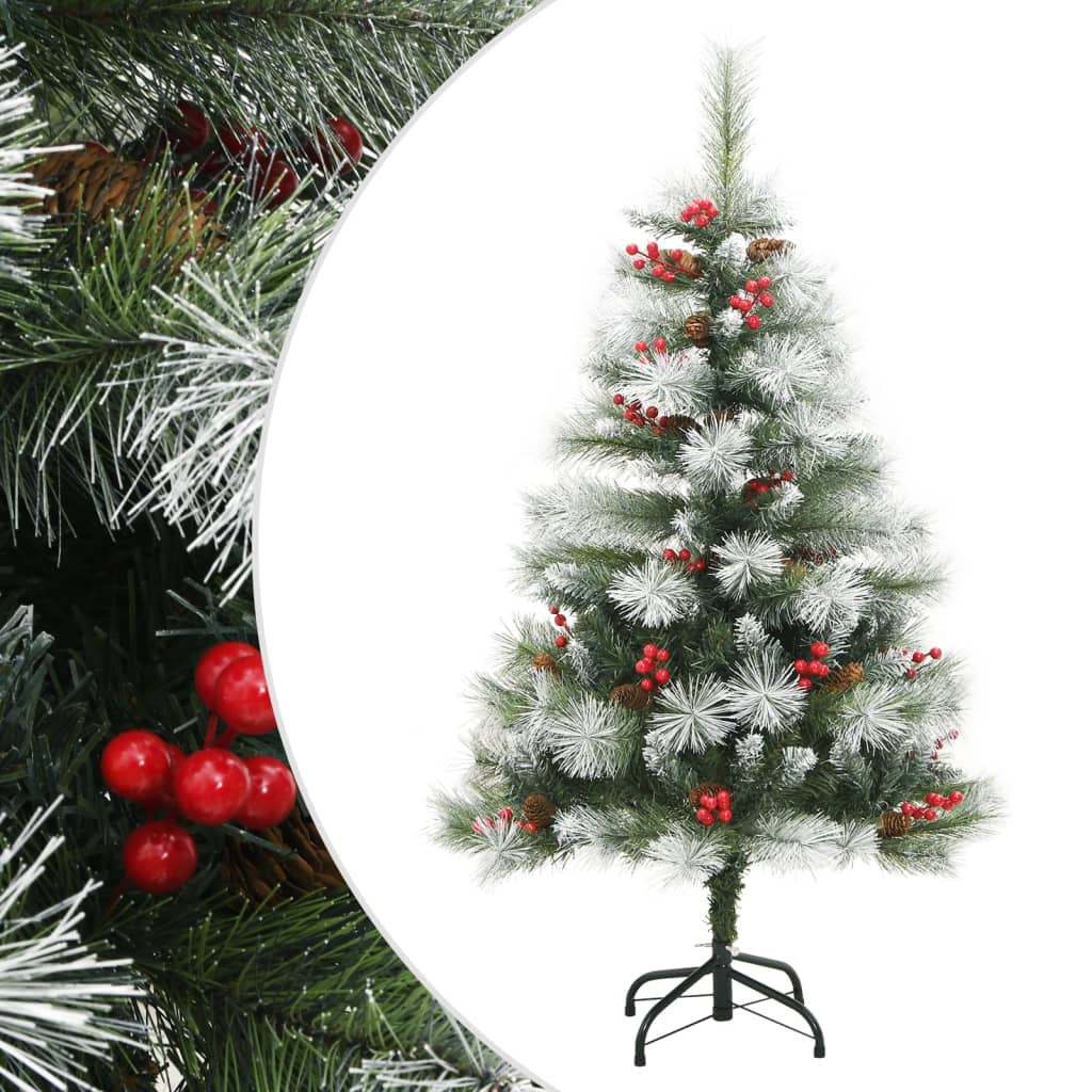 Vidaxl Kunstkerstboom with hinges pine cones and berries 150 cm