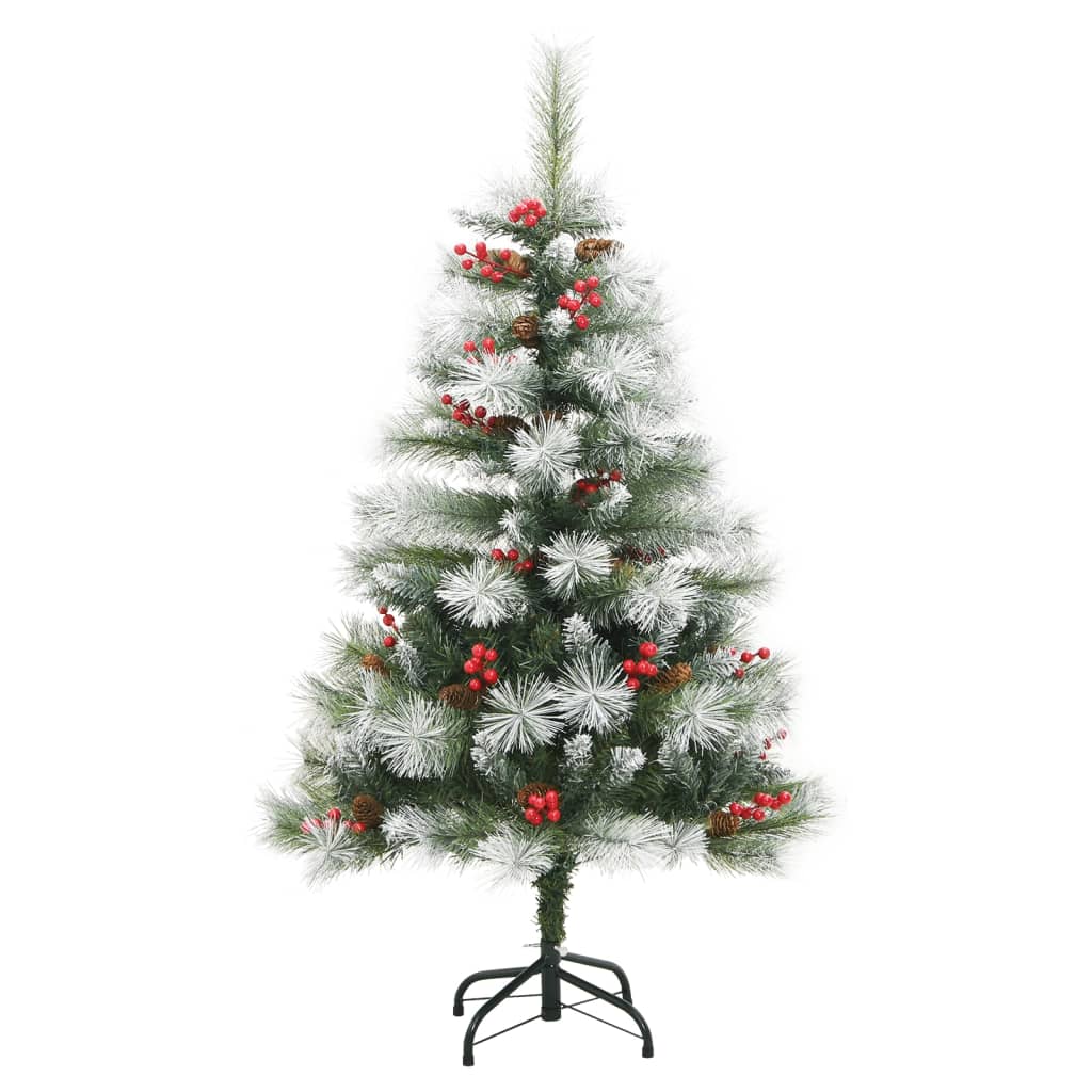 Vidaxl Kunstkerstboom with hinges pine cones and berries 150 cm