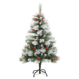 Vidaxl Kunstkerstboom with hinges pine cones and berries 150 cm