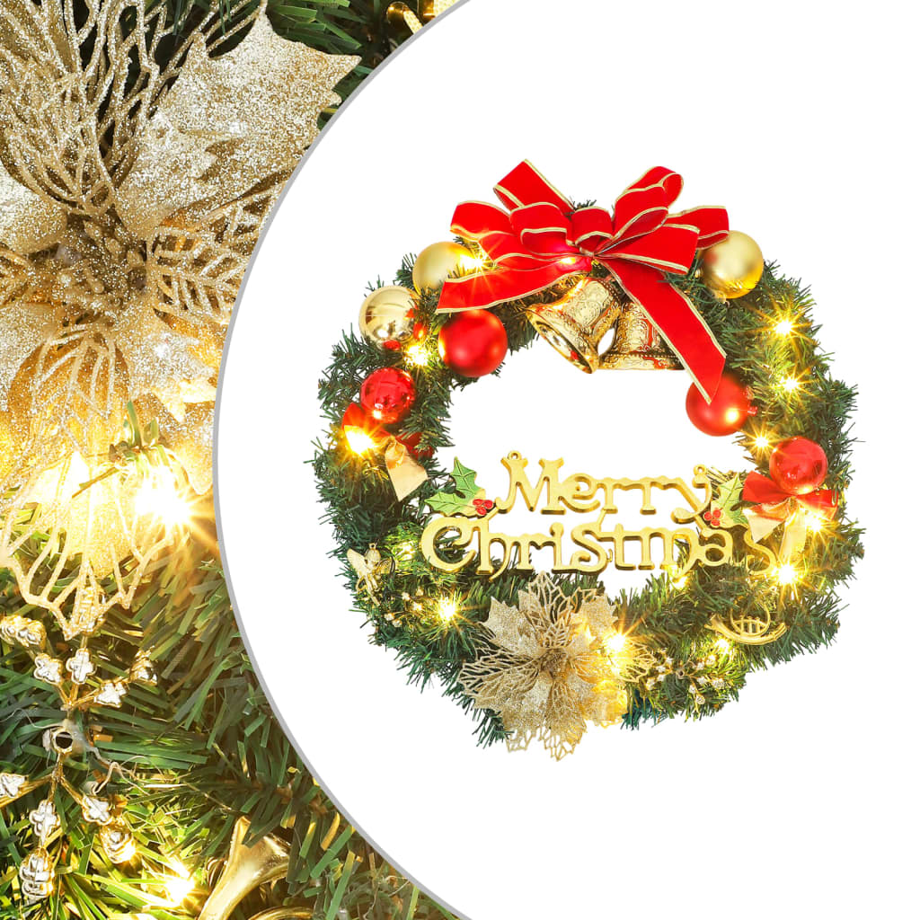 VidaXL Christmas wreath with 35 LEDs 60 cm green