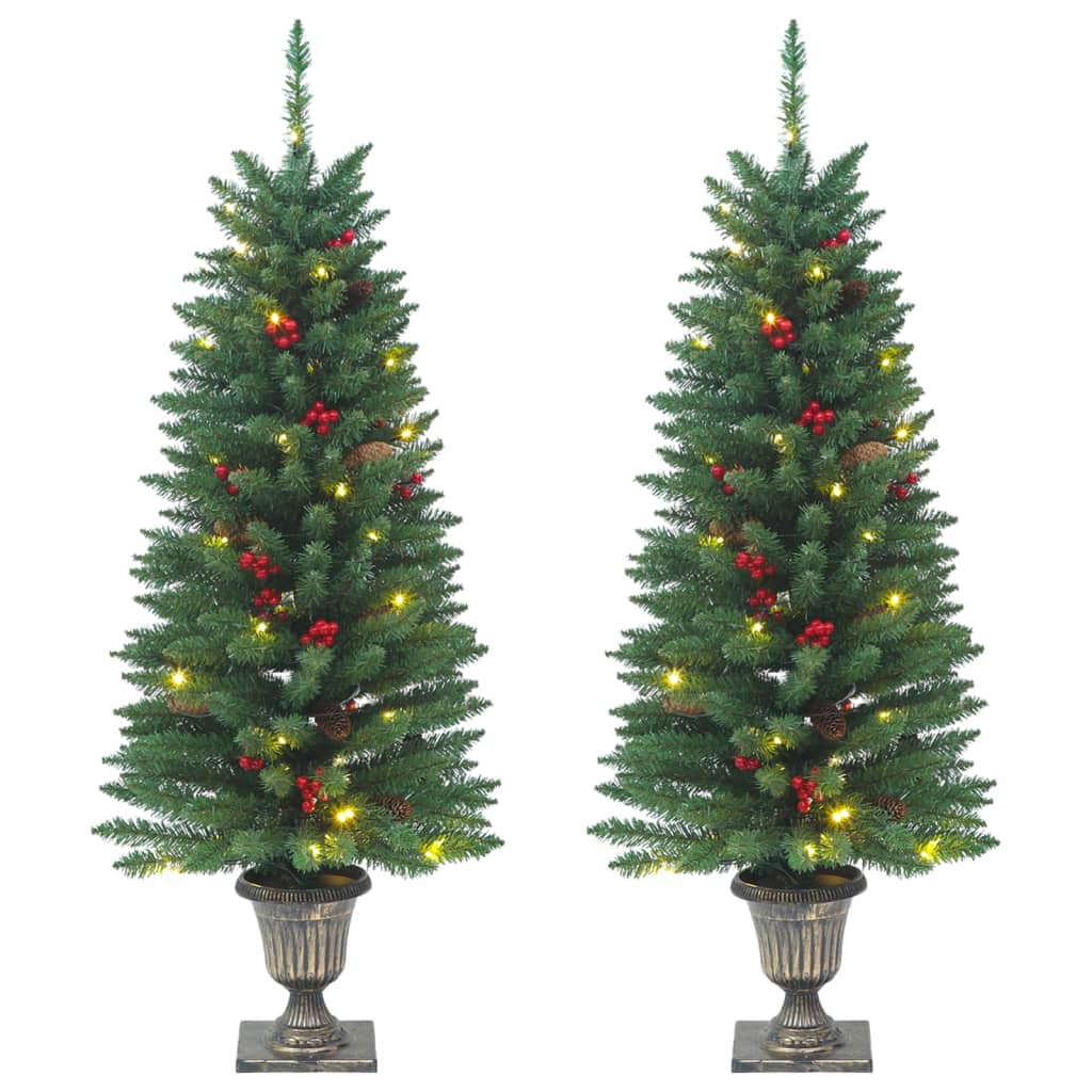 Vidaxl Artificial Christmas trees 2 st 100 LEDs 120 cm green