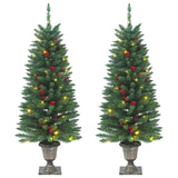 Vidaxl Artificial Christmas trees 2 st 100 LEDs 120 cm green