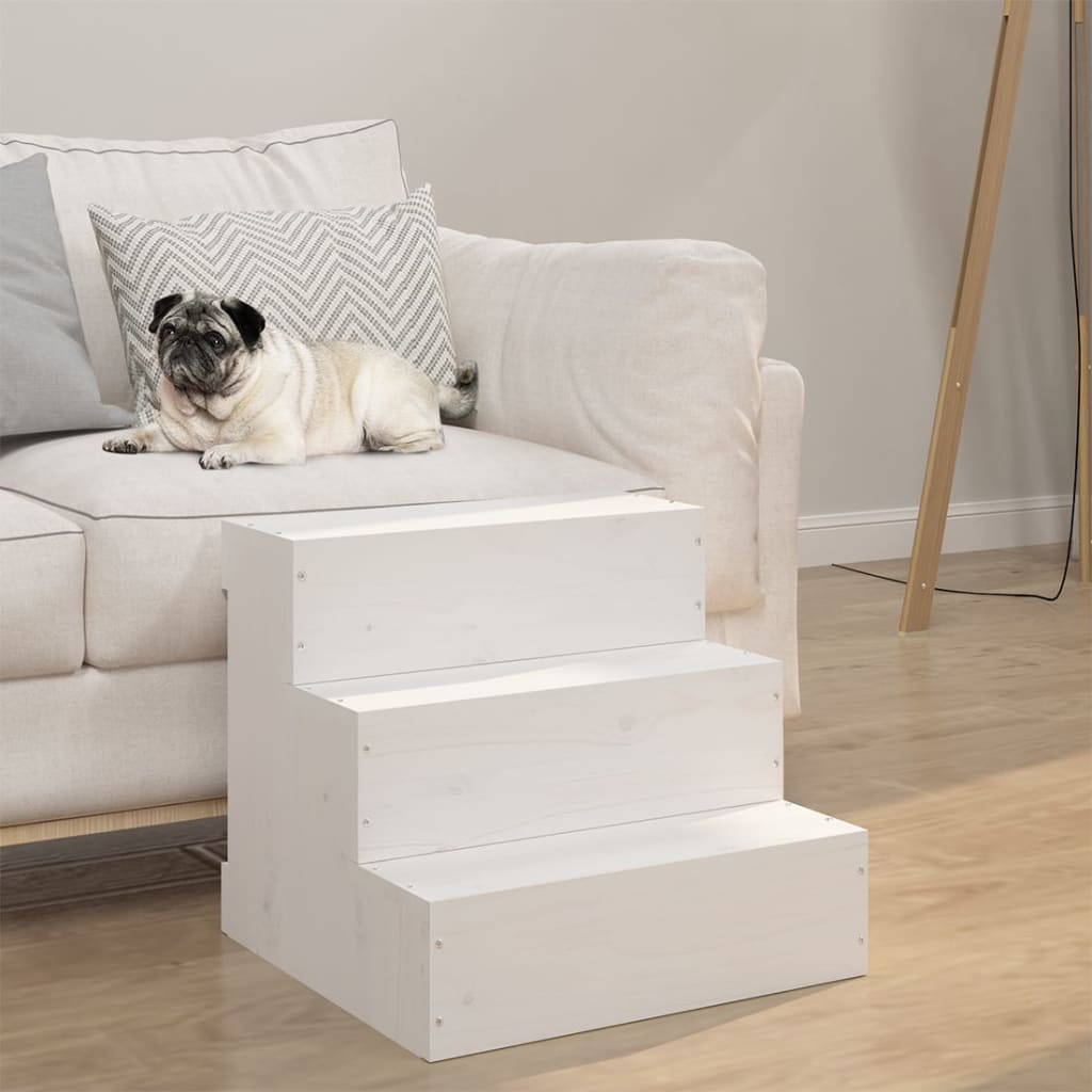 Vidaxl Pet staircase 40x37.5x35 cm Solid pine white
