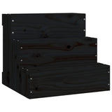 VidaXL Pet staircase 40x37.5x35 cm Solid pine wood black