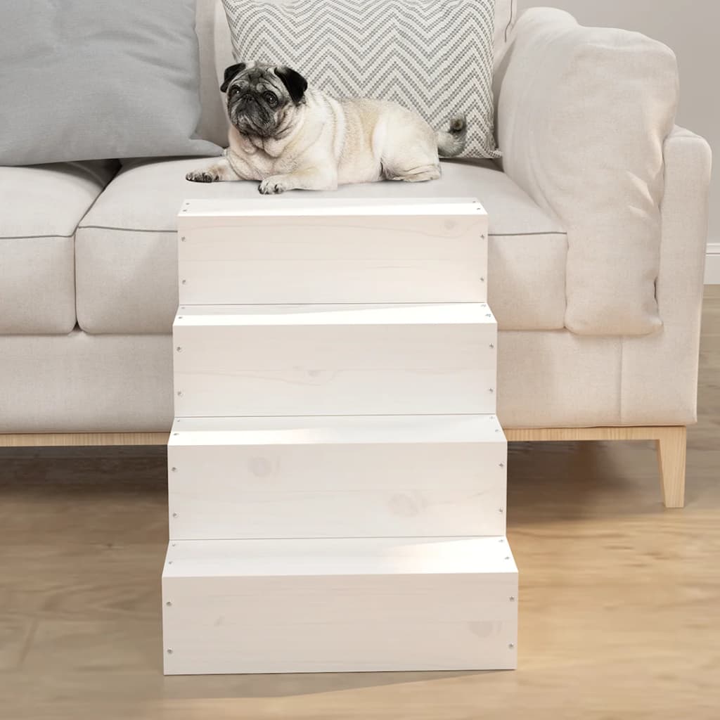 Vidaxx pet stairs 40x49x47 cm solid pine wood white