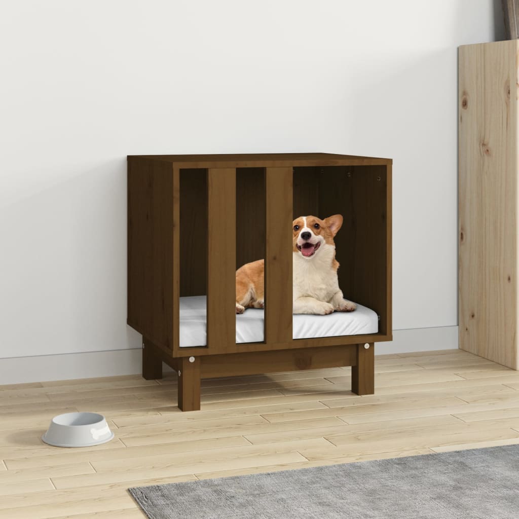 Vidaxl Dog Loft 50x40x52 cm Solid fyrretræbrun