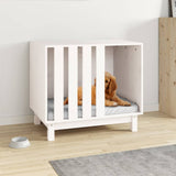 Caseta para perros VidaXL 70x50x62 cm madera maciza de pino blanco