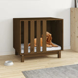 VidaXL Caseta para perros 70x50x62 cm madera maciza de pino marrón miel