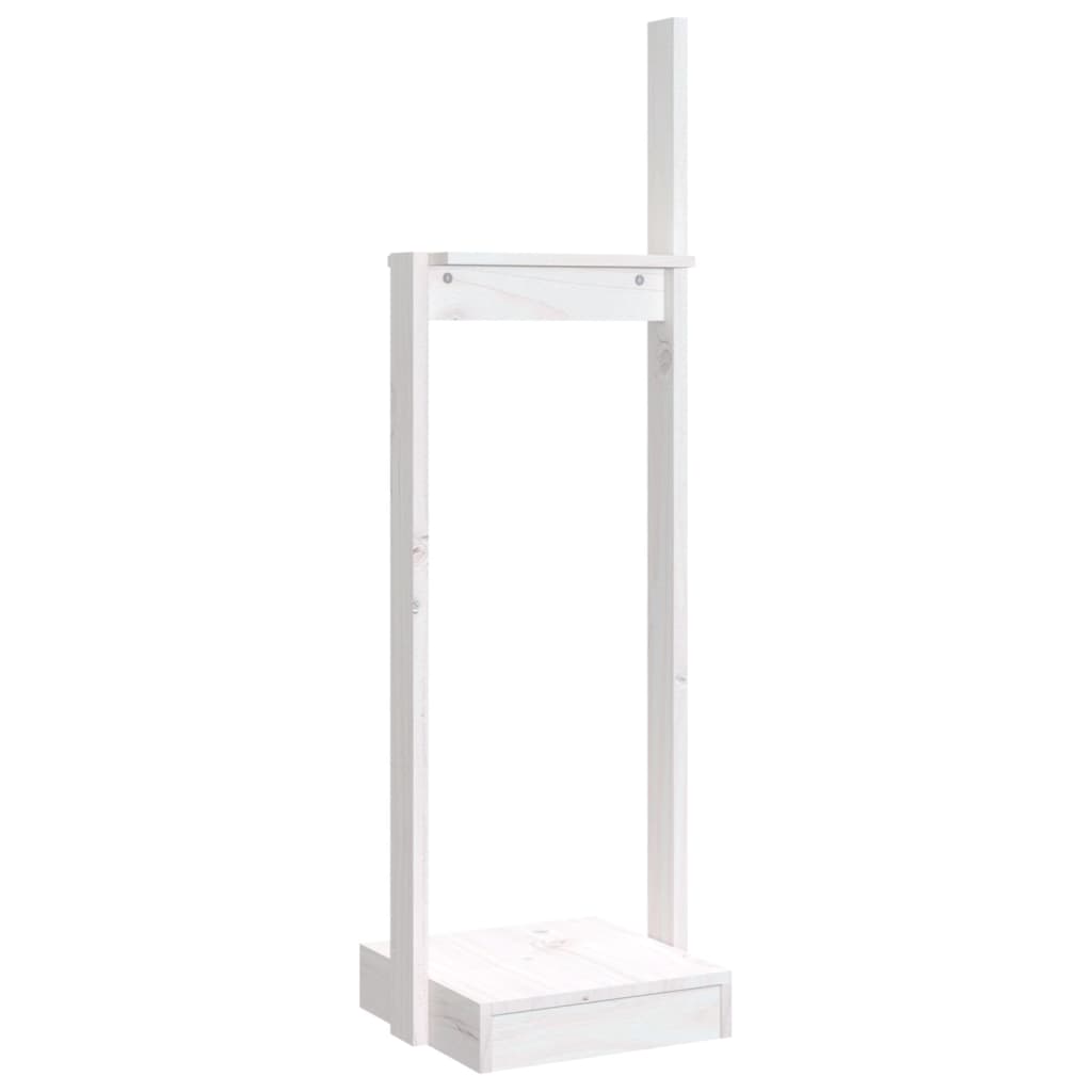 VidaXL Log holder 33.5x30x110 cm solid pine wood white