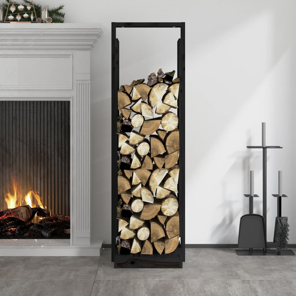 VidaXL wood block holder 33.5x30x110 cm Solid pine black