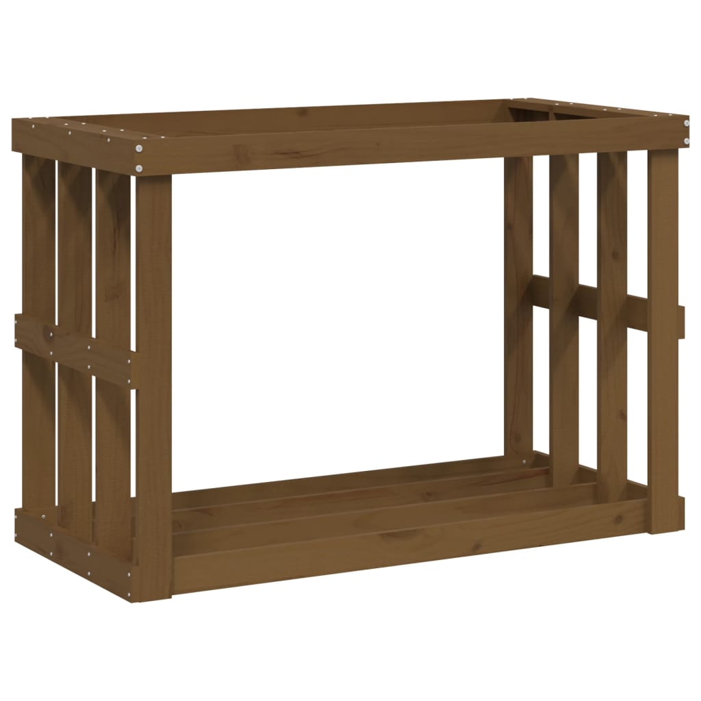 VidaXL wood log holder 108x52x74 cm solid pine wood honey brown