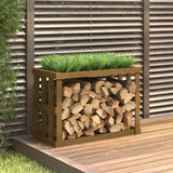 VidaXL wood log holder 108x52x74 cm solid pine wood honey brown