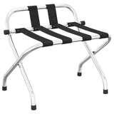 Vidaxl Gepäck Rack mat backrest 56x39x52 cm sëlwer faarweg