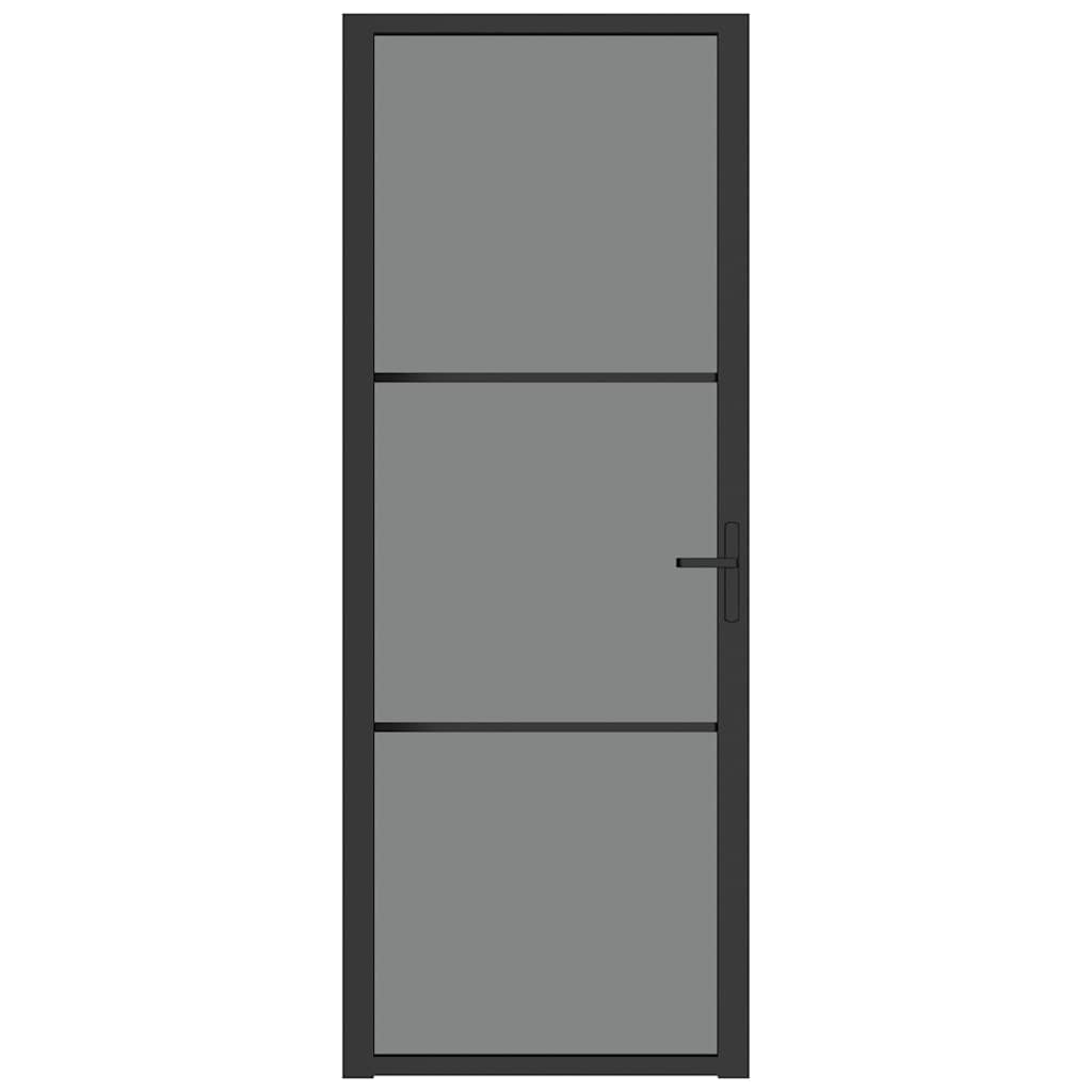 Wewnętrzne drzwi vidaxl 76x201,5 cm ESG szkło i aluminiowe czarne