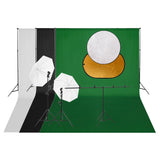 Vidaxl Photo Studio Conjunto com fundo de iluminação e refletor