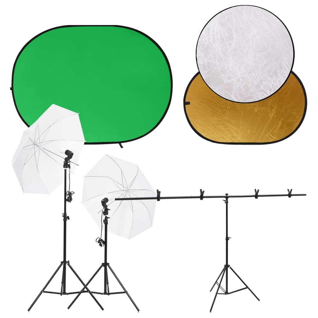Vidaxl Photo Studio Set Se sadou světla, obrazovkou pozadí a reflektorem