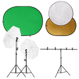 Vidaxl Photo Studio Set Se sadou světla, obrazovkou pozadí a reflektorem