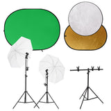 VidaXL Set da studio fotografico con set di luci, schermo di sfondo e riflettore