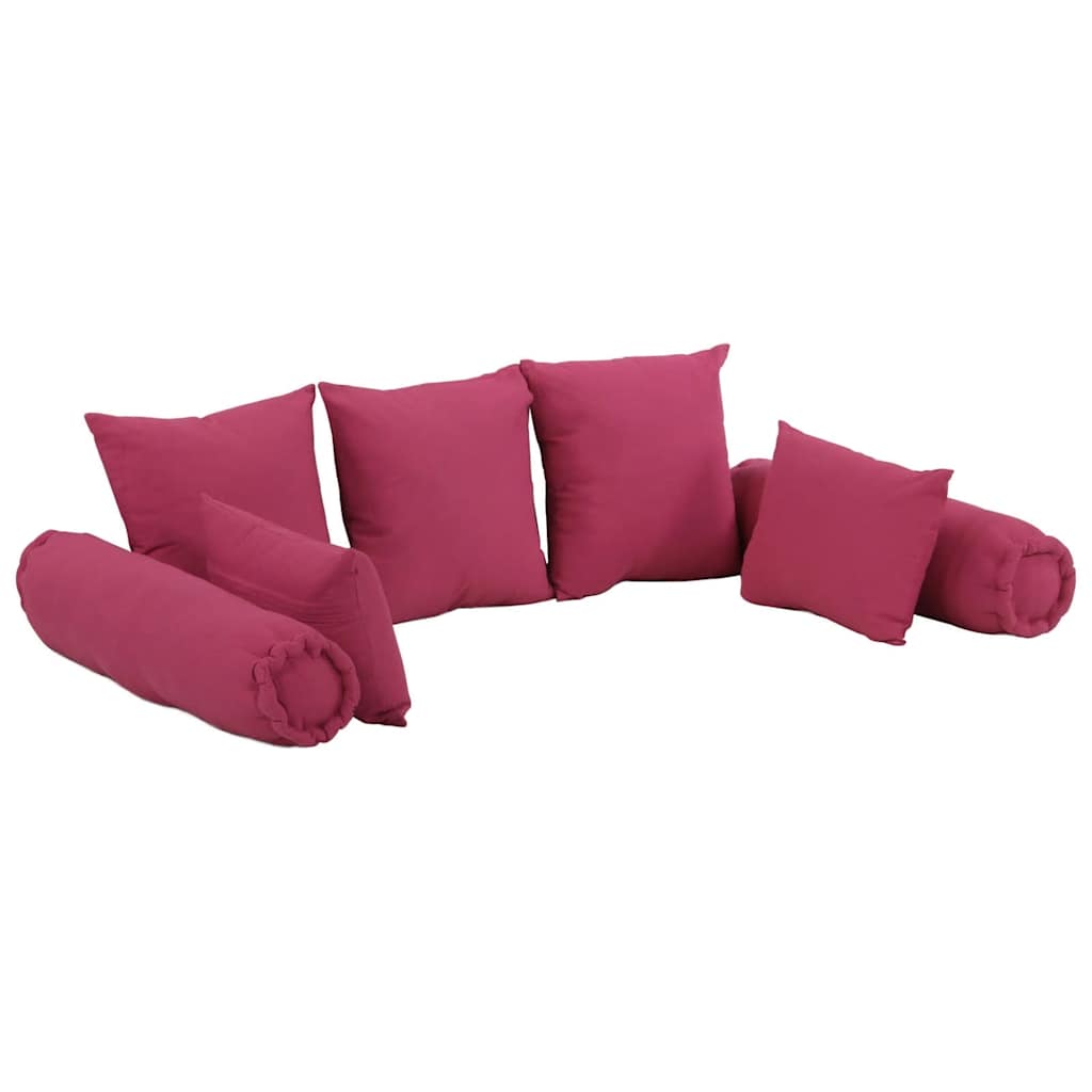 Vidaxl 7-delna okrasna blazina set tkanina roza