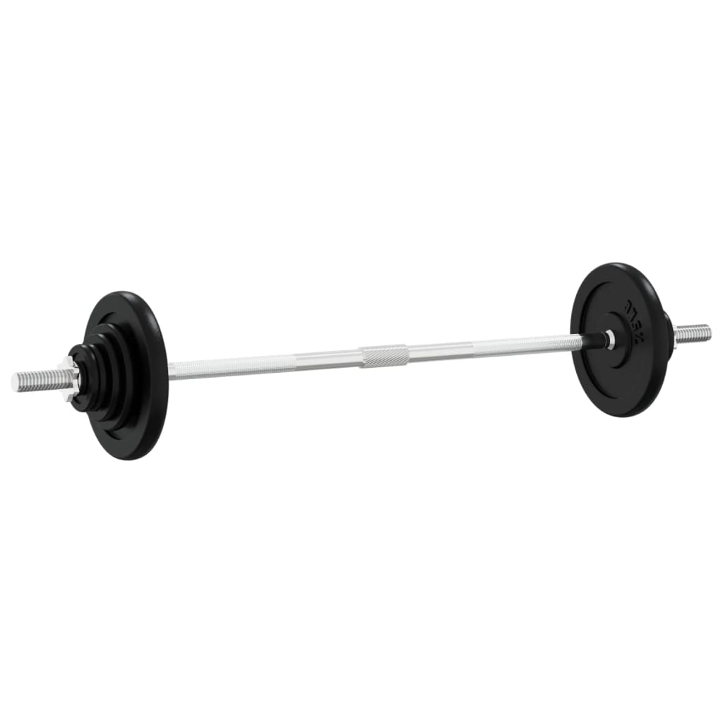 Vidaxl halter med vægte 60 kg støbejern