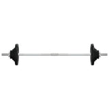 Vidaxl halter med vægte 60 kg støbejern