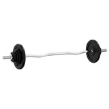 Vidaxl håndvægt med vægte 90 kg støbejern og krombelagt stål