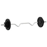 Vidaxl håndvægt med vægte 90 kg støbejern og krombelagt stål