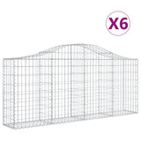 Vidaxl Schans baskets 6 st vaulted 200x30x80 100 cm galvanized iron