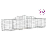 VidaXL Gabionen 12 Stück gebogen 300x50x60 80 cm verzinktes Eisen