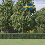 VidaXL Flag with flagpole Sweden 6.23 m aluminum