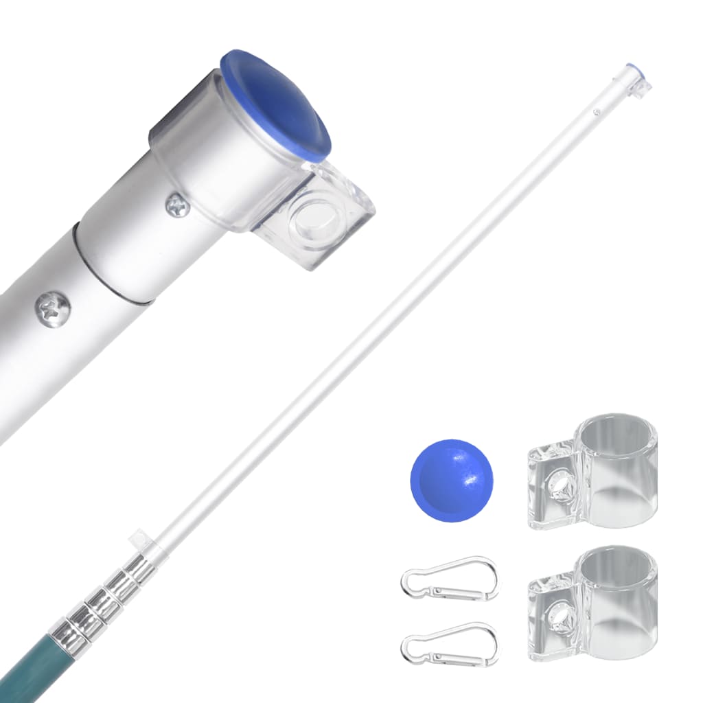 Vidaxl Fändel mat Flagpole 5.55 m Aluminium