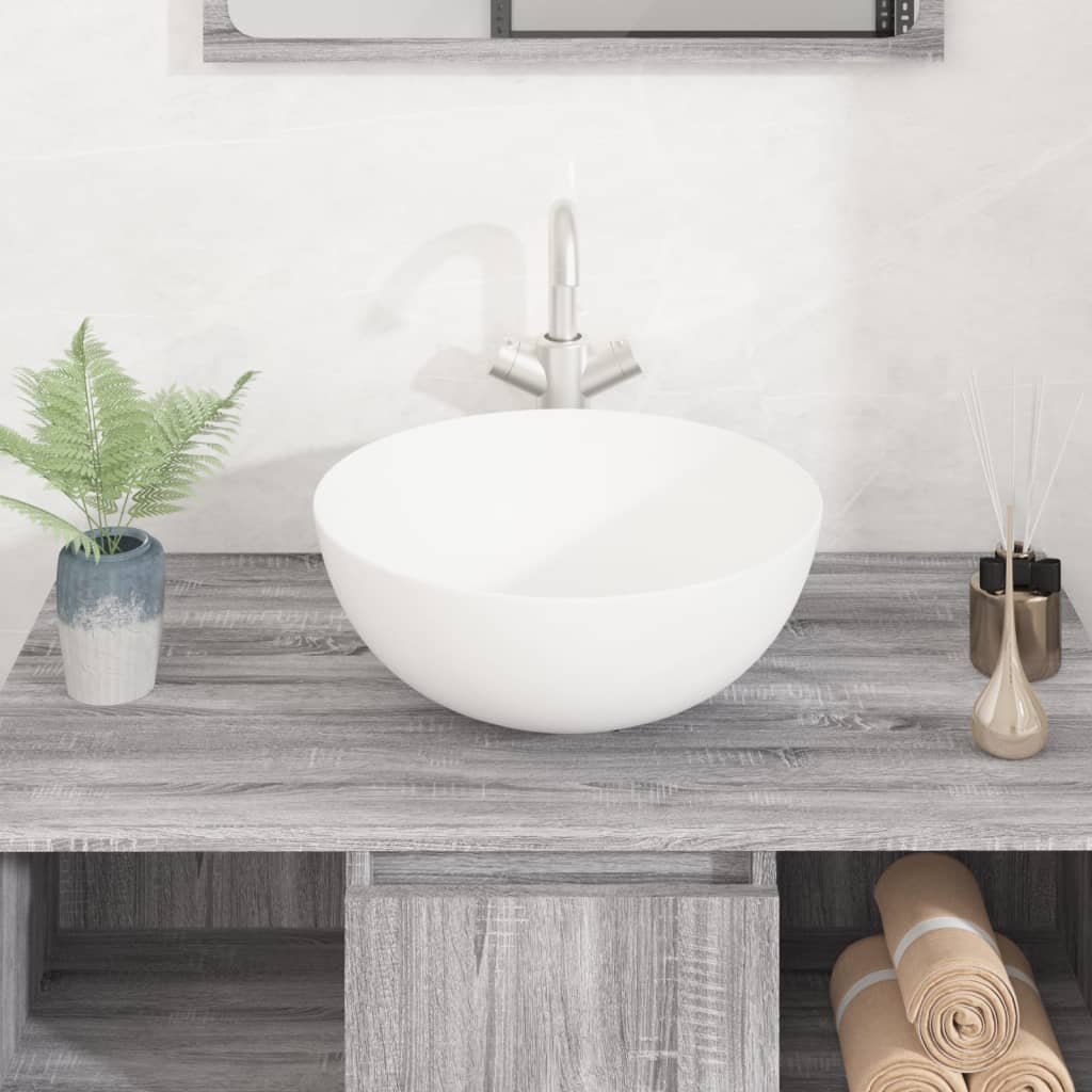 Vidaxl Washbasin 36x15 cm Round Ceramic White