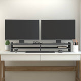 VidaXL monitor standard 100x27x15 cm Solid pine Gray