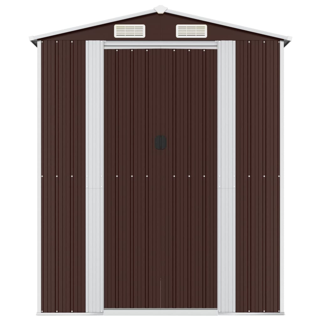 Vidaxl garden shed 192x440x223 cm galvanized steel dark brown
