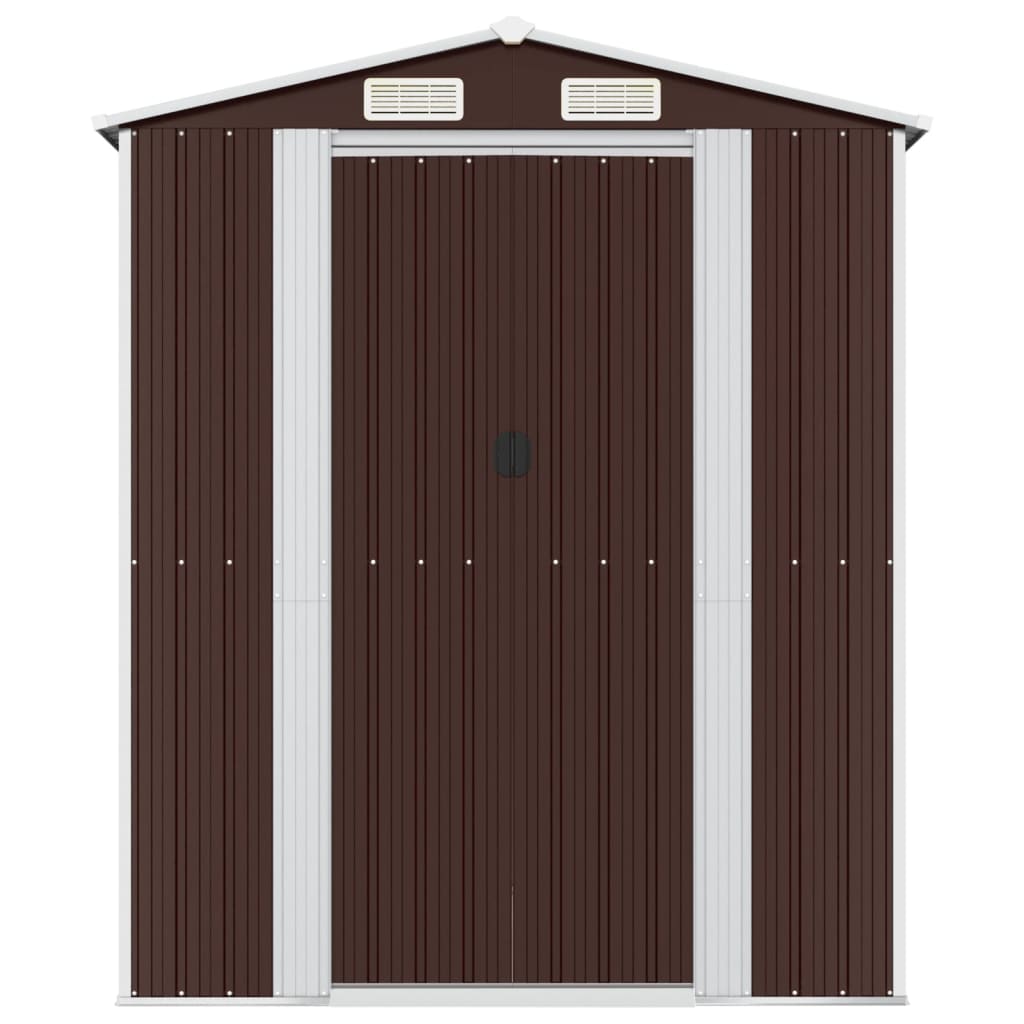 Vidaxl garden shed 192x689x223 cm galvanized steel dark brown
