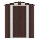 Vidaxl garden shed 192x689x223 cm galvanized steel dark brown