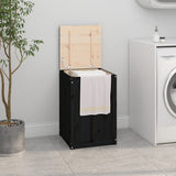 Vidaxx vaskeri kurv 44x44x66 cm solid furu tre svart