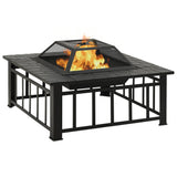 Vidaxl fire pit with poker xxl 79x79x46.5 steel