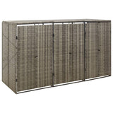 Vidaxl container storage triedubbel 207x80x117 cm poly rattan gray