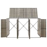 Vidaxl container storage triedubbel 207x80x117 cm poly rattan gray