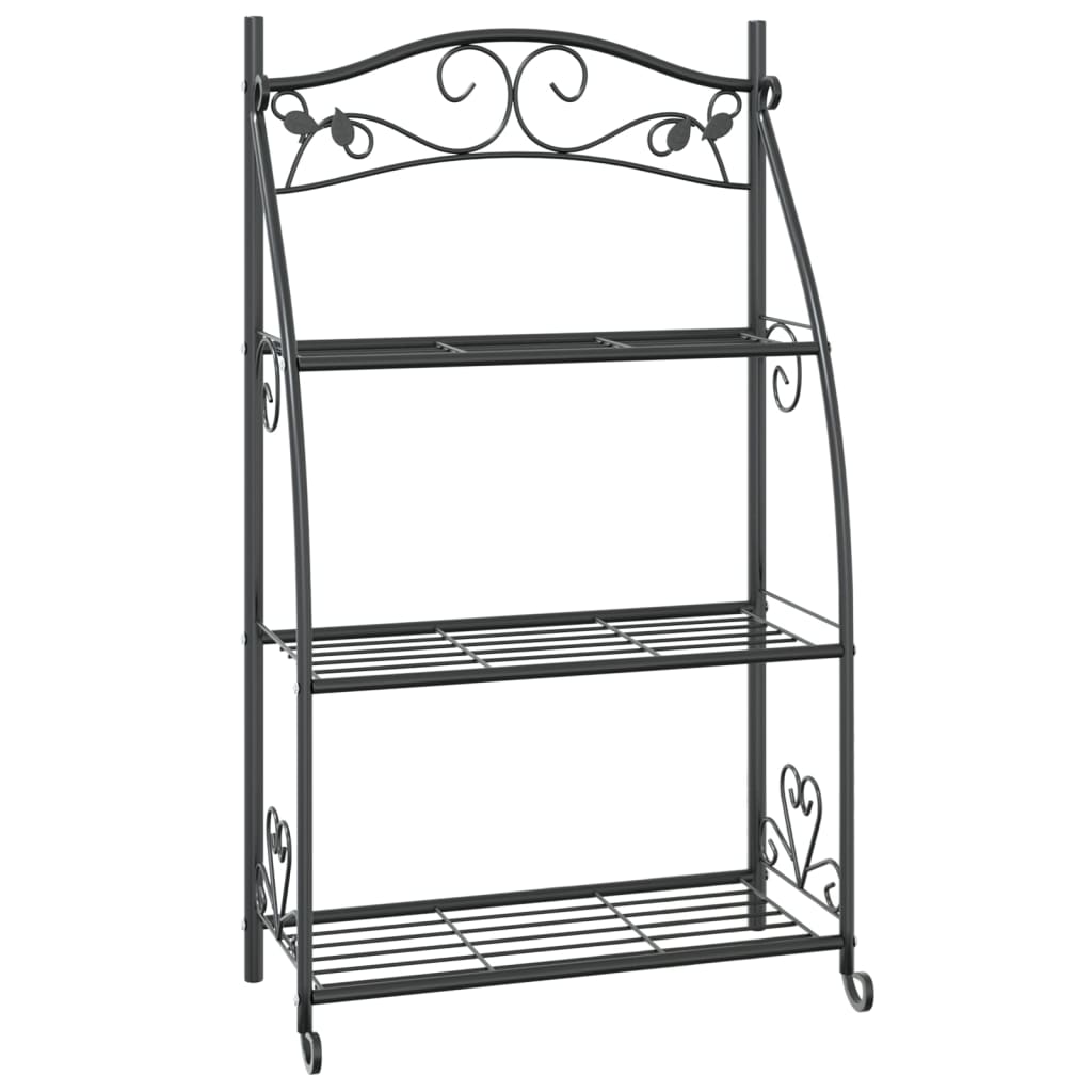 Vidaxl Flower Rack 56x30x96 cm jeklena črna
