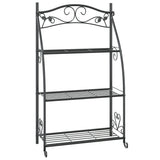 Vidaxl Flower Rack 56x30x96 cm jeklena črna