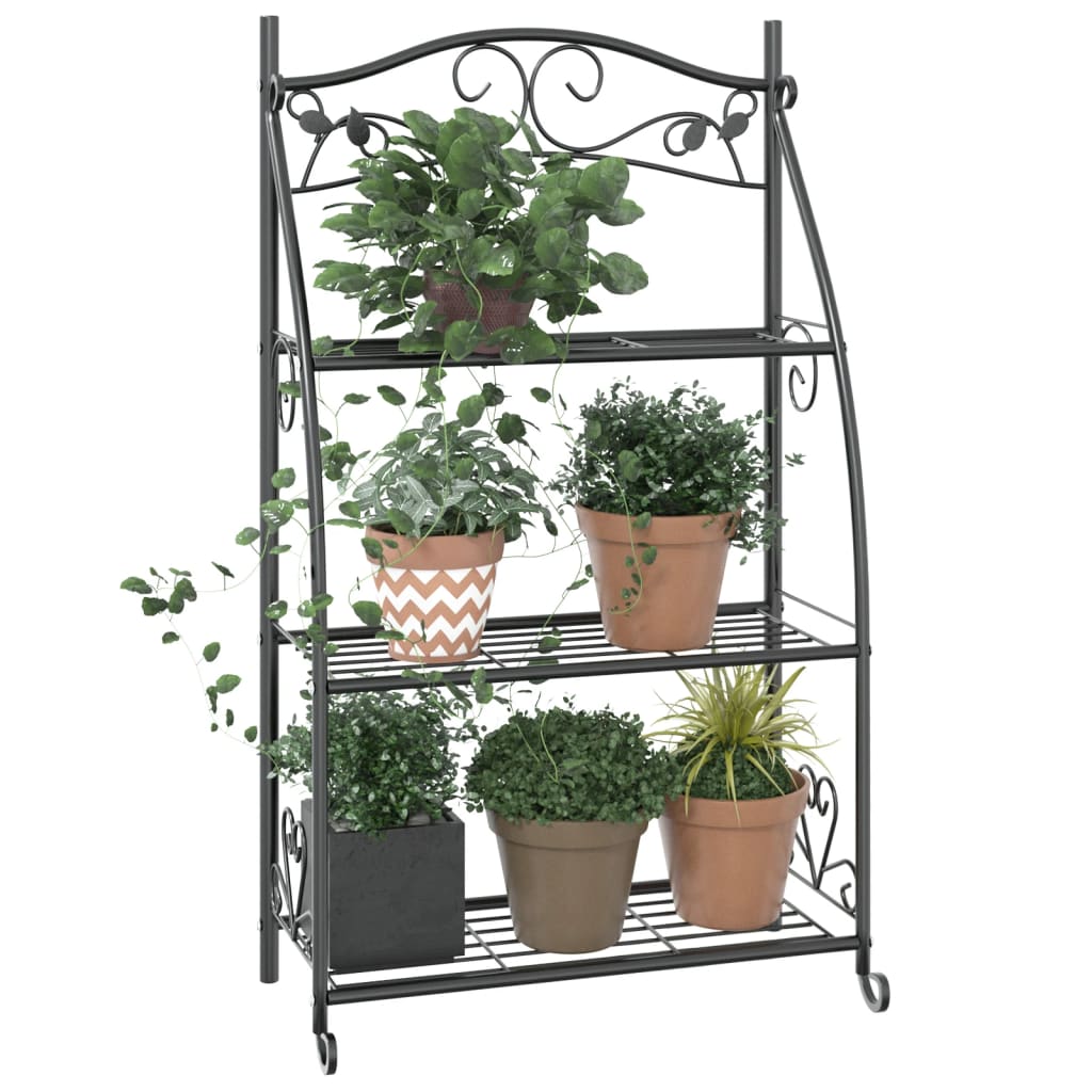 Vidaxl Flower Rack 56x30x96 cm jeklena črna