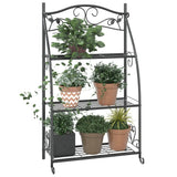 Vidaxl Flower Rack 56x30x96 cm jeklena črna